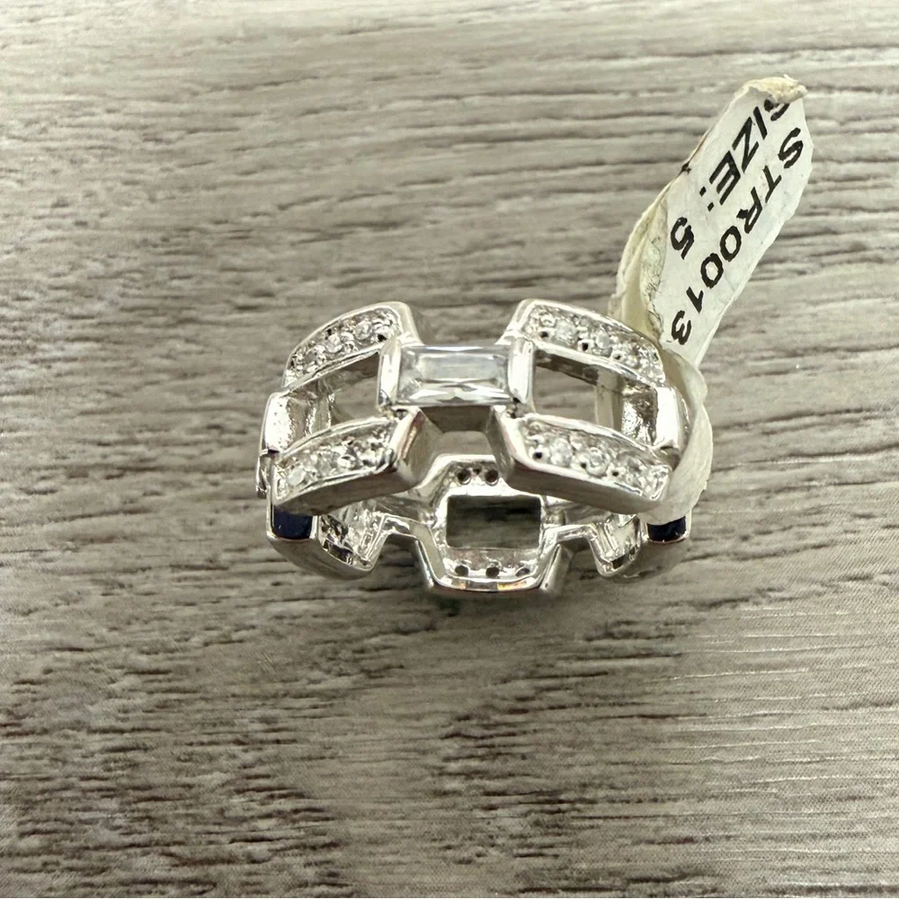 Silver Geometric‎ Ring